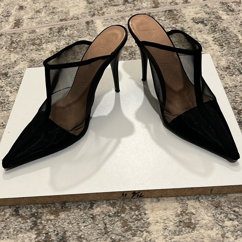 Zara mesh high heel mules; size 39